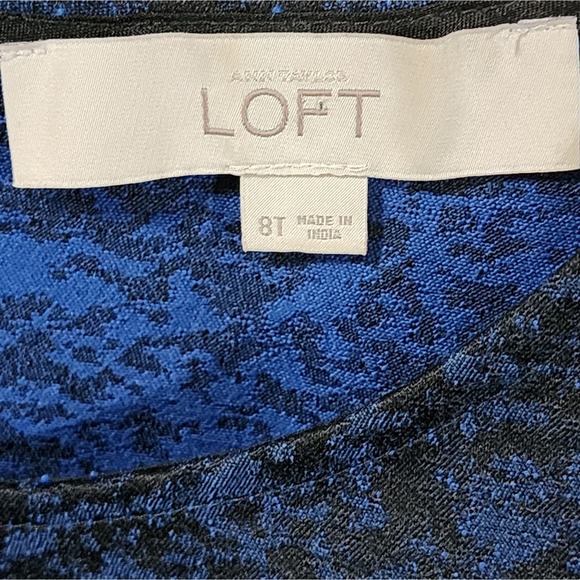 Loft black and blue Academia‎ bodycon sheath dress size 8T TALL - Picture 6 of 7